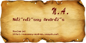 Nánássy András névjegykártya