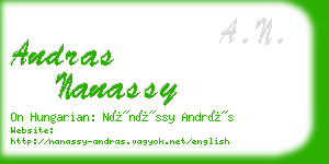 andras nanassy business card